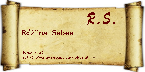 Róna Sebes névjegykártya